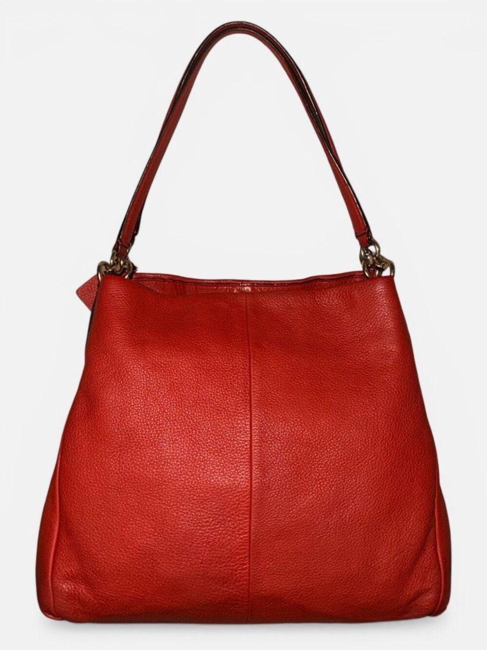 Coach Madison Phoebe Hobo F35723 Carmine Red Pebbled Leather Brass Shoulder Bag - Picture 5 of 10